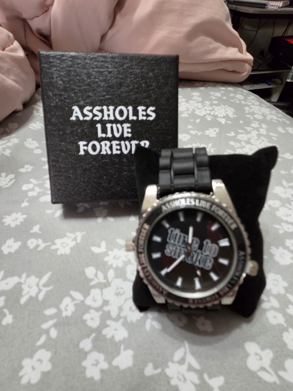 A$$holes Live Forever Black Stainless Men's Watch